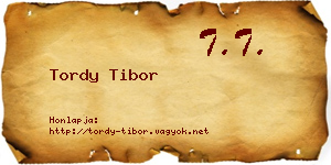 Tordy Tibor névjegykártya