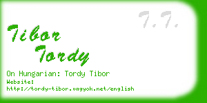 tibor tordy business card